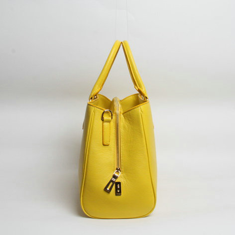 2014 Prada grainy calfskin tote bag BR4743 lemonyellow for sale